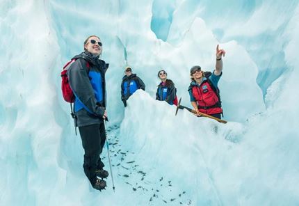 Glacier walkers spotting some ice