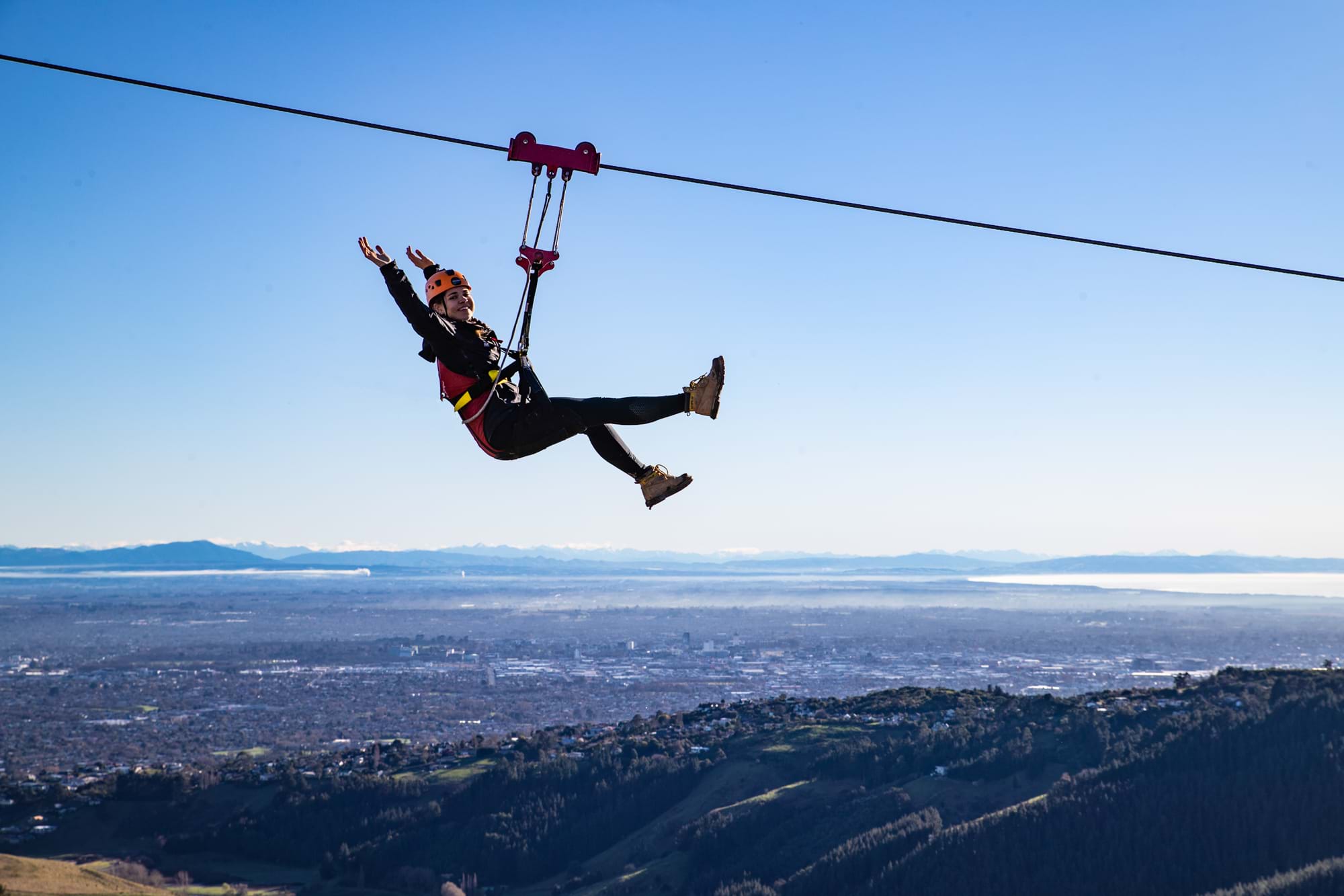 Ziplining at Christchurch Adventure Park